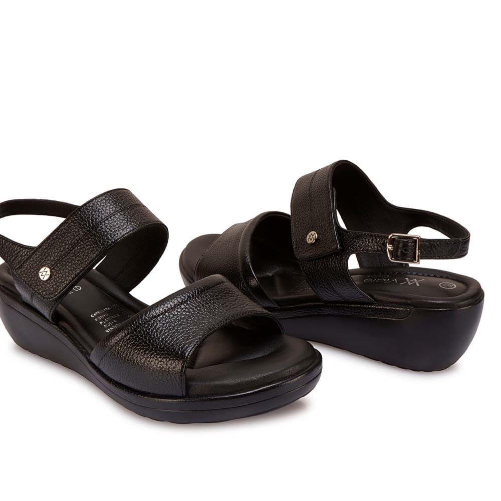 Sandalia D'orsay Casual WIL-2602 Negro Viale Cuero - Imagen 7