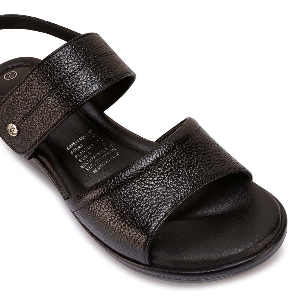 Sandalia D'orsay Casual WIL-2602 Negro Viale Cuero - Imagen 6