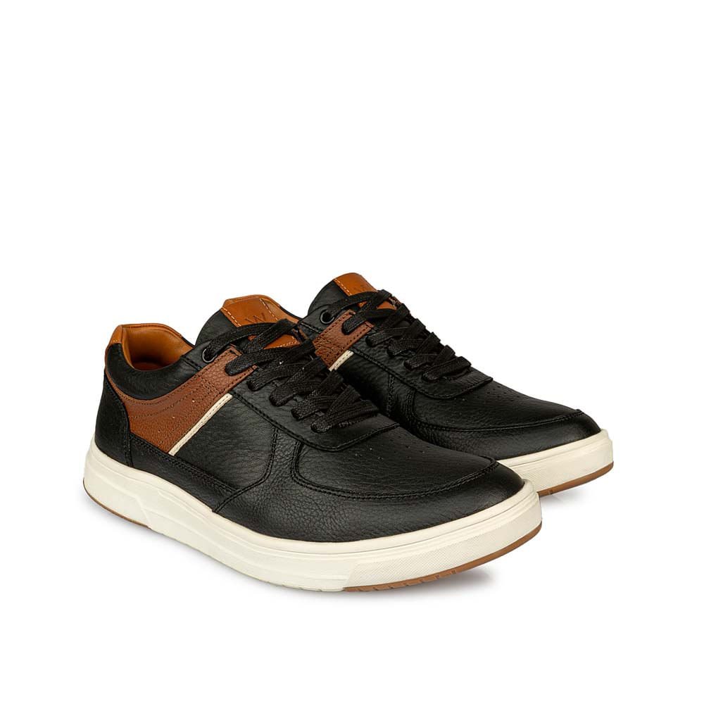 Zapatilla Casual RICARDO-2506 Negro Viale Homme Cuero - Imagen 4