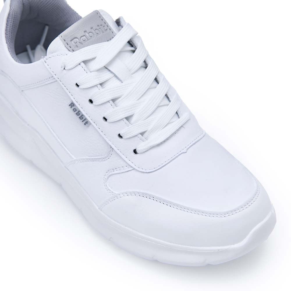 Zapatilla Escolar Casual JOSE-2512 Blanco Rabbit Cuero - Imagen 3