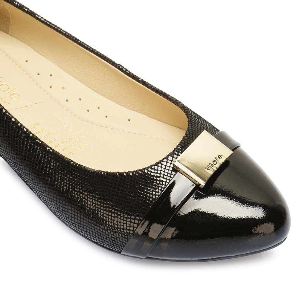 Zapato Ballerina Casual ECO-2521 Negro Viale Cuero - Imagen 10
