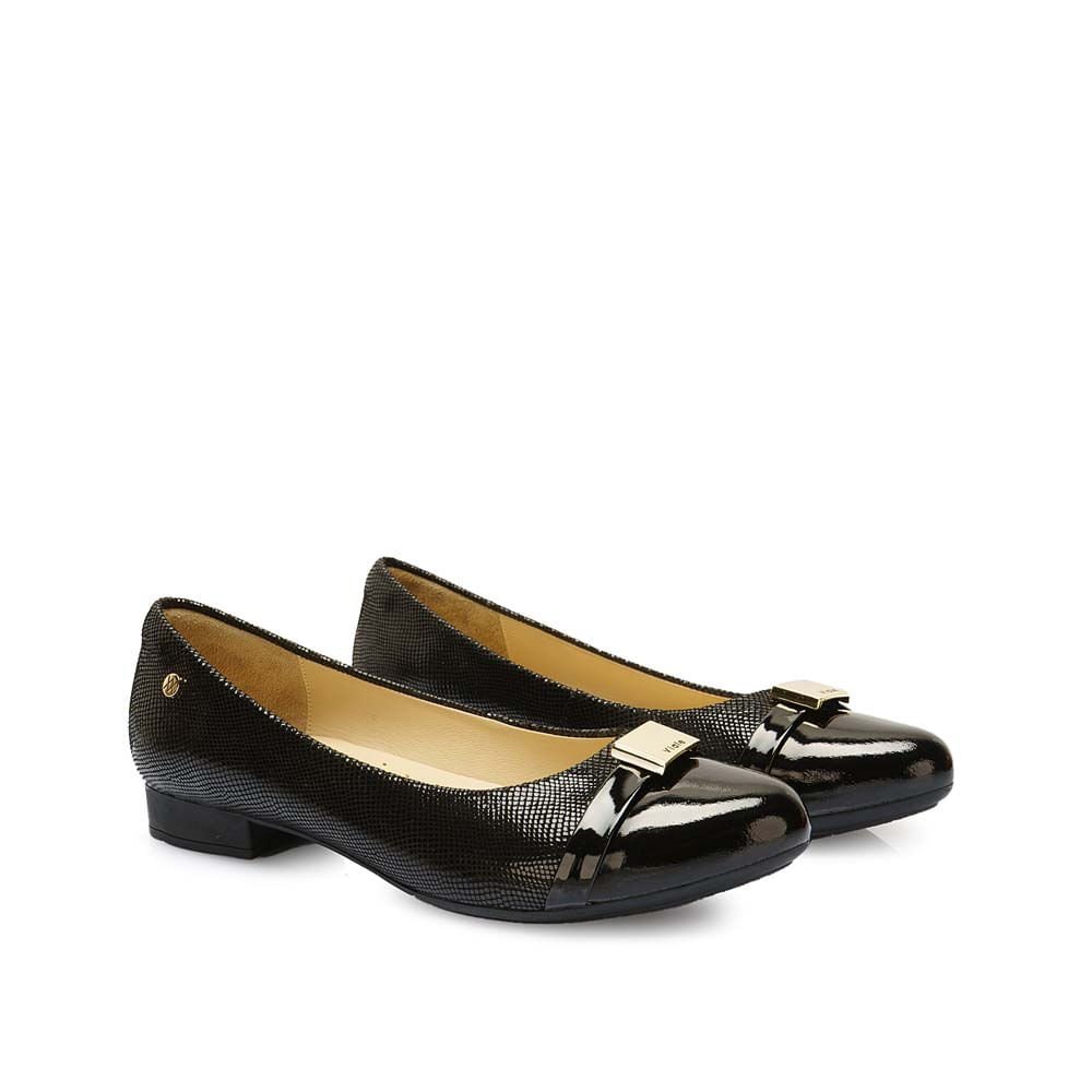 Zapato Ballerina Casual ECO-2521 Negro Viale Cuero - Imagen 12