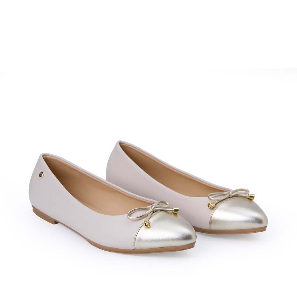 Zapato Ballerina Casual ALAY-2512 Hueso/Dorado Piazza - Imagen 4