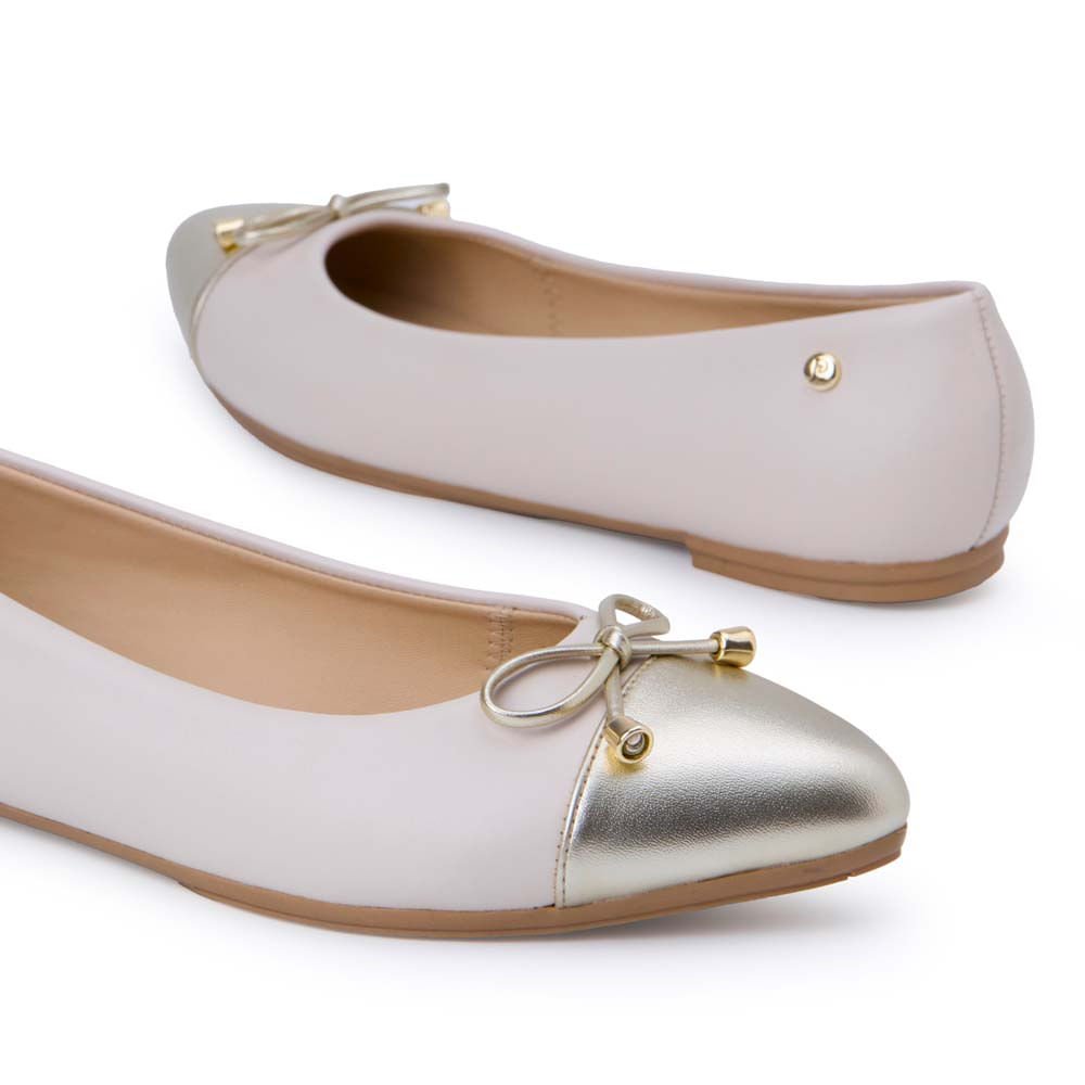 Zapato Ballerina Casual ALAY-2512 Hueso/Dorado Piazza - Imagen 3