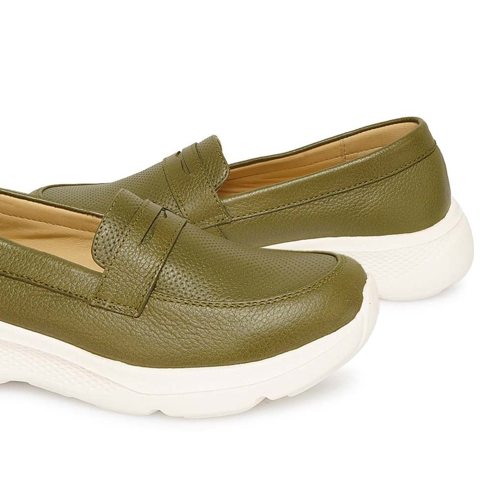 Zapato Mocasín Casual REC-2513 Verde Viale Cuero - Imagen 3