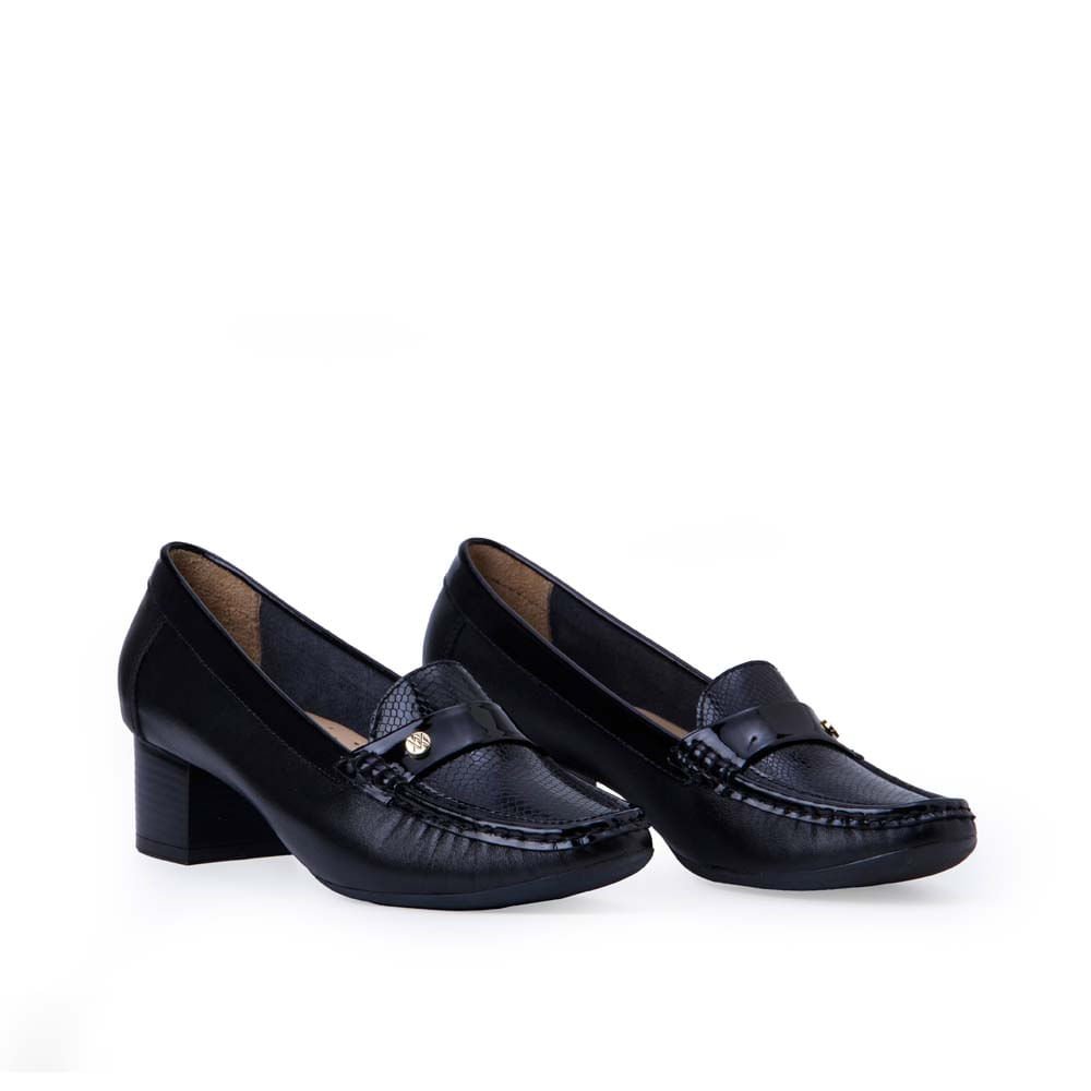 Zapato Mocasín Vestir DENI-2514 Negro Viale Cuero - Imagen 4