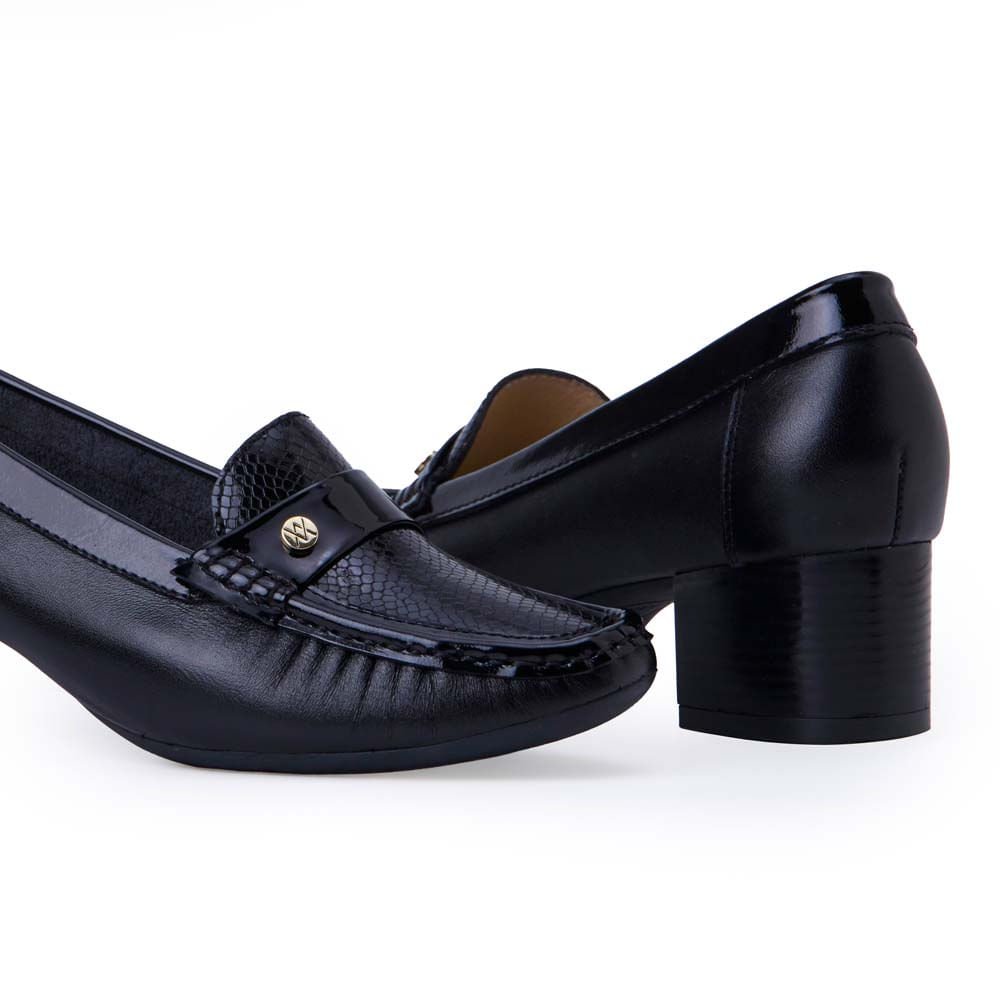 Zapato Mocasín Vestir DENI-2514 Negro Viale Cuero - Imagen 3