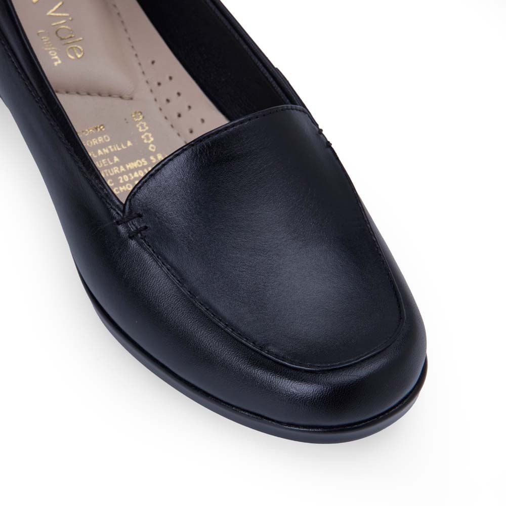 Zapato Mocasín Casual AVE-2504 Negro Viale Cuero - Imagen 2