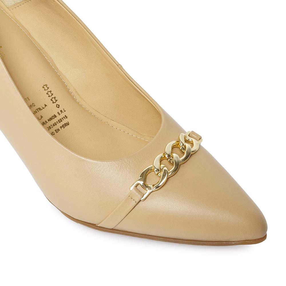 Zapato Reina Vestir TERI-2540 Sand Viale Cuero - Imagen 2